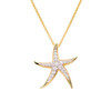 14k Gold Vermeil Starfish Necklace with Cubic Zirconias