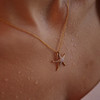 14k Gold Vermeil Starfish Necklace with Cubic Zirconias