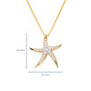 14k Gold Vermeil Starfish Necklace with Cubic Zirconias