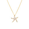 14k Gold Vermeil Starfish Necklace with Cubic Zirconias