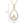 14KT Gold Vermeil Tear Drop Trinity Knot Pendant Studded With Cubic Zirconias