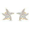 14kt Gold Lab Diamond Star Fish Earrings