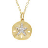 14kt Gold Vermeil white Sapphire sand dollar Necklace