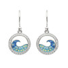 Blue Wave Drop Earrings with Aqua Crystals