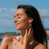 Blue Wave Drop Earrings with Aqua Crystals
