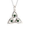 Sterling Silver with Green Cubic Zirconia Trinity Knot Necklace