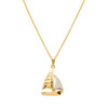 14K Gold Vermeil Sailboat Necklace with Cubic Zirconias