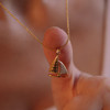 14K Gold Vermeil Sailboat Necklace with Cubic Zirconias