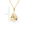 14K Gold Vermeil Sailboat Necklace with Cubic Zirconias