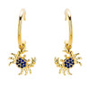 14k Gold Vermeil Blue and White Lab Grown Sapphire Crab Earrings