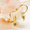 14k Gold Vermeil Blue and White Lab Grown Sapphire Crab Earrings