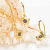 14k Gold Vermeil Blue and White Lab Grown Sapphire Crab Earrings