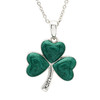 Sterling Silver White Emerald Crystal and Green Agate Celtic Cross Necklace