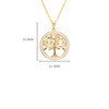 Gold Vermeil Celtic Tree of Life Necklace with Enamel and Cubic Zirconia Detail