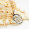 Sterling Silver White Crystal Compass Necklace