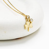 14kt Gold and Lab Diamonds Shamrock Necklace