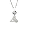 Silver Crystal Set Trinity Knot Pendant