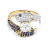 14kt Gold Lab Sapphire and Diamond Dolphin Ring