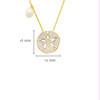 14KT Gold Vermeil Pearl Sand Dollar Necklace with White Cubic Zirconia
