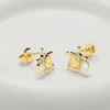 14kt Gold Lab-Grown Diamonds Mini Turtle Stud Earrings