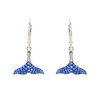 Sterling Silver Whale Tail Earrings with Sapphire Crystals