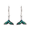 Sterling Silver Abalone Whale Tail Drop Earrings