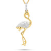 14kt Gold Lab-Grown Diamonds Tropical Flamingo Necklace