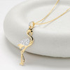 14kt Gold Lab-Grown Diamonds Tropical Flamingo Necklace