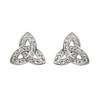 Platinum Plate White Trinity Stud Earrings Swarovski