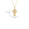 14kt Gold Ringed Lab Grown Diamond Celtic Cross Necklace