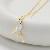 14kt Gold Lab-Grown Diamond Flamingo Necklace
