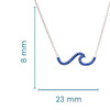 Sterling Silver Wave Necklace with Sapphire Blue crystals