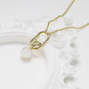 14kt Gold Vermeil Trinity Knot Pearl Drop Necklace