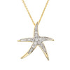 14kt Gold Lab Grown Diamond Starfish Necklace