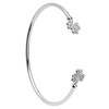 Silver Shamrock Bangle Adorned With Crystal