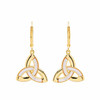 14KT Gold Vermeil Mother of Pearl Celtic Trinity Knot Earrings