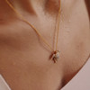 14K Gold Vermeil Turtle Necklace Adorned with Cubic Zirconias