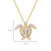 14K Gold Vermeil Turtle Necklace Adorned with Cubic Zirconias