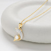 14K Gold Dolphin Necklace with Solitaire Lab-Grown Diamond