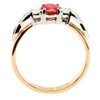 Oval Ruby and Diamond Celtic Trinity 14K Yellow and White Gold 3 Stone