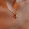 14K Gold Vermeil Mother of Pearl Sea Turtle Necklace