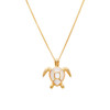 14K Gold Vermeil Mother of Pearl Sea Turtle Necklace