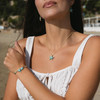 14K Gold Vermeil Starfish Bangle With Turquoise and Lab Sapphire