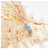 Sterling Silver Aqua and White Crystals Dolphin Mini Necklace
