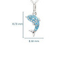 Sterling Silver Aqua and White Crystals Dolphin Mini Necklace