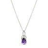 Sterling Silver Cubic Zirconia Amethyst Trinity Knot Necklace