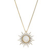 14kt Gold Lab Grown Diamond with Mother of Pearl Sun Necklace