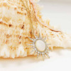 14kt Gold Lab Grown Diamond with Mother of Pearl Sun Necklace