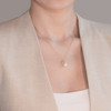 14KT Gold Vermeil Trinity Knot Pearl Pendant Studded with White Cubic Zirconias