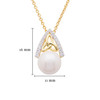 14KT Gold Vermeil Trinity Knot Pearl Pendant Studded with White Cubic Zirconias